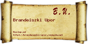 Brandeiszki Upor névjegykártya